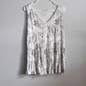 White leaf print tank.  Merona size small.
